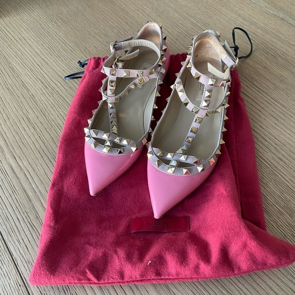 Valentino pink rock stud flats - Picture 5 of 12